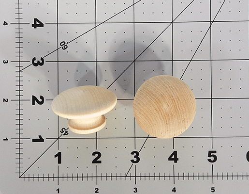 1-1/2" x 7/8" Mushroom Knob w/ 3/16" screw hole (Per 25) - Hang & Hardware | Cabinet Knobs & Pulls - Bear Woods Supply