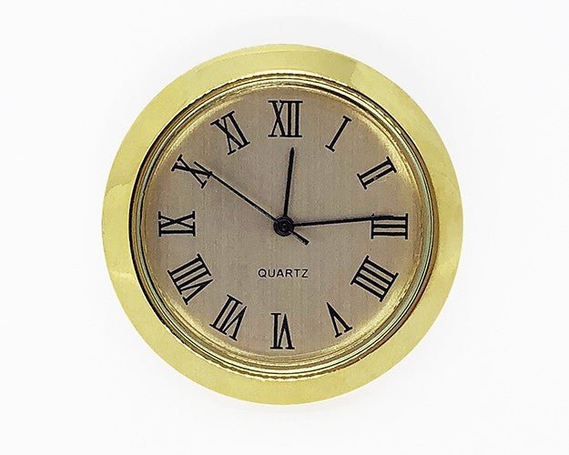 1-7/16" Gold Roman Clock Insert - Gold Bezel - Clock Parts | Clock Inserts - Bear Woods Supply