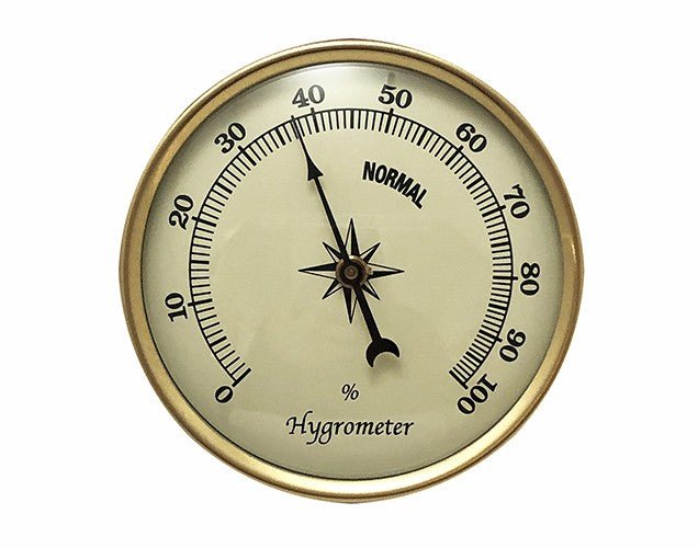 2-3/4" Ivory Hygrometer Insert - Brass Color Bezel - Shop & Safety | Measuring Tools - Bear Woods Supply