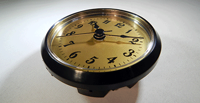 2-7/8" Gold Arabic Clock Insert - Black Bezel - Clock Parts | Clock Inserts - Bear Woods Supply