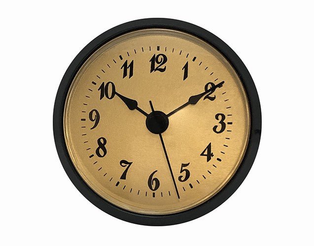 2-7/8" Gold Arabic Clock Insert - Black Bezel - Clock Parts | Clock Inserts - Bear Woods Supply