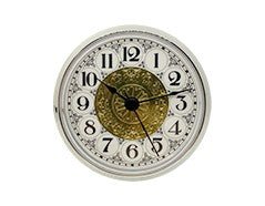 3-1/2" Fancy White Arabic Clock Insert - Silver Bezel - Clock Parts | Clock Inserts - Bear Woods Supply