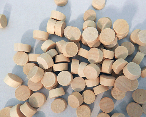 Birch Flat Head Wood Plugs (5/8" Diameter, 1/4” Thick) Per 5000 - Wood Parts | Hole Plugs & Buttons - Bear Woods Supply