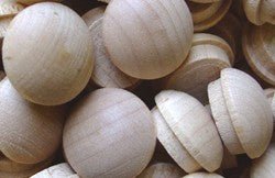 BIRCH - Screw Hole Button Wood Plugs with Tapered Sides (1/2" Diameter) - Per 100 Wood Plugs - Wood Parts | Hole Plugs & Buttons - Bear Woods Supply