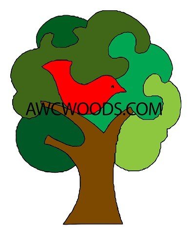 Bird in a Tree Puzzle Scroll Saw Pattern - Scroll Saw | Scroll Saw Blades - Bear Woods Supply