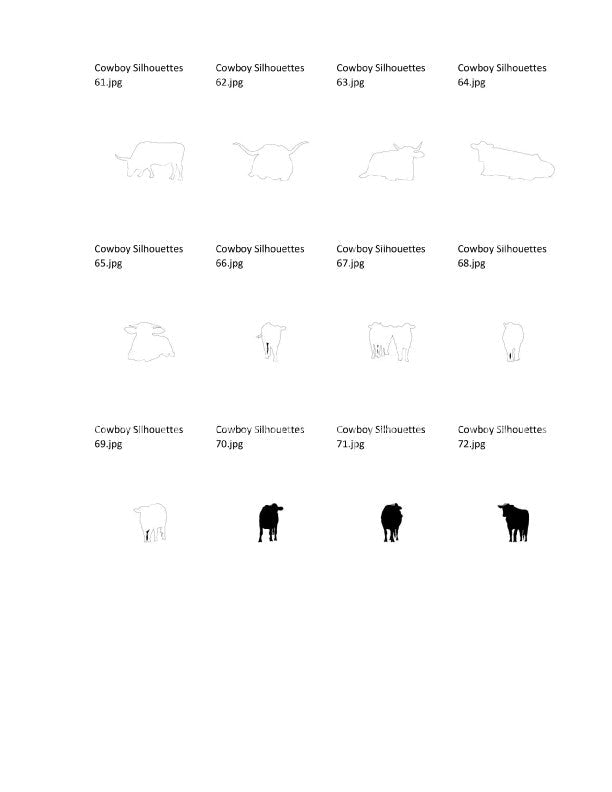 Cowboy Silhouettes Packages -80- Scroll Saw Cowboy Silhouette Patterns By Jason Henry - Scroll Saw | Scroll Saw Patterns - Bear Woods Supply