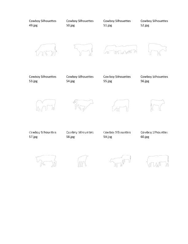 Cowboy Silhouettes Packages -80- Scroll Saw Cowboy Silhouette Patterns By Jason Henry - Scroll Saw | Scroll Saw Patterns - Bear Woods Supply