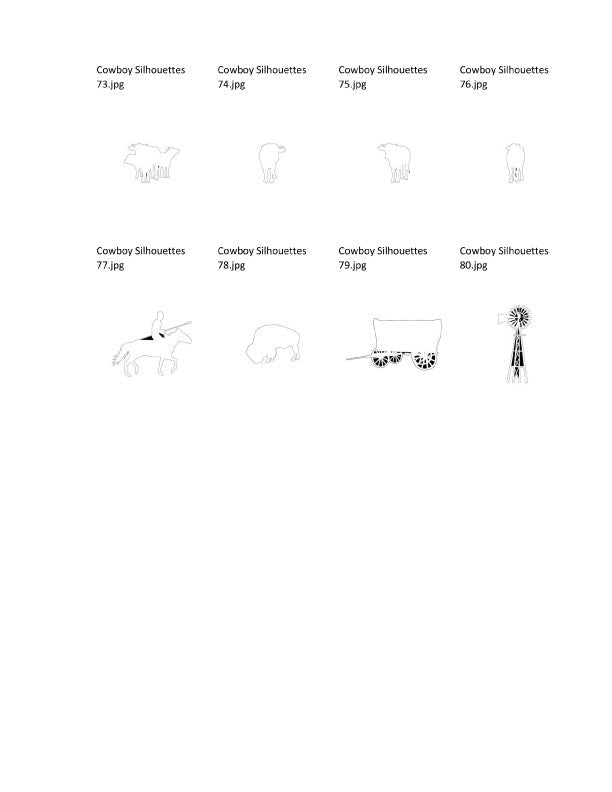 Cowboy Silhouettes Packages -80- Scroll Saw Cowboy Silhouette Patterns By Jason Henry - Scroll Saw | Scroll Saw Patterns - Bear Woods Supply