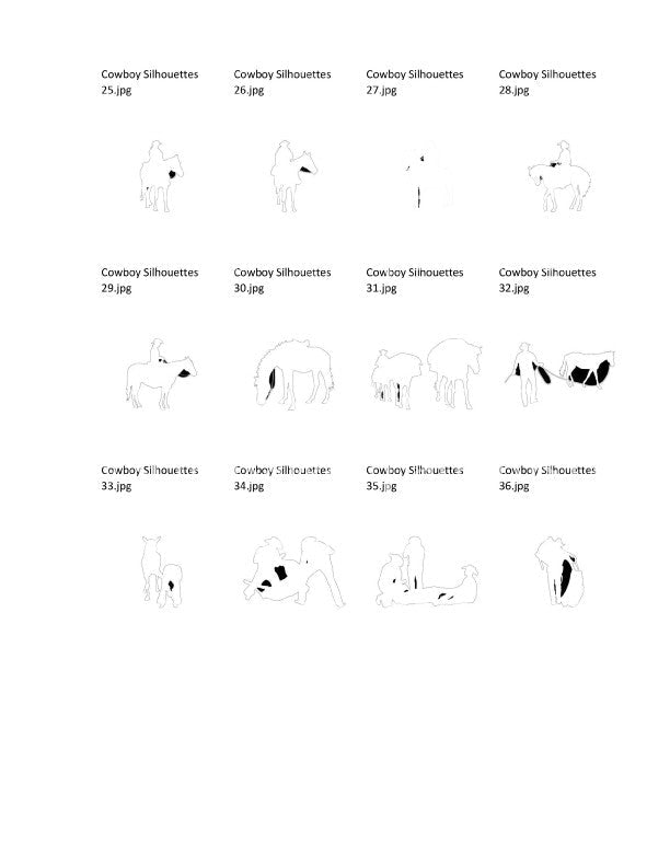 Cowboy Silhouettes Packages -80- Scroll Saw Cowboy Silhouette Patterns By Jason Henry - Scroll Saw | Scroll Saw Patterns - Bear Woods Supply