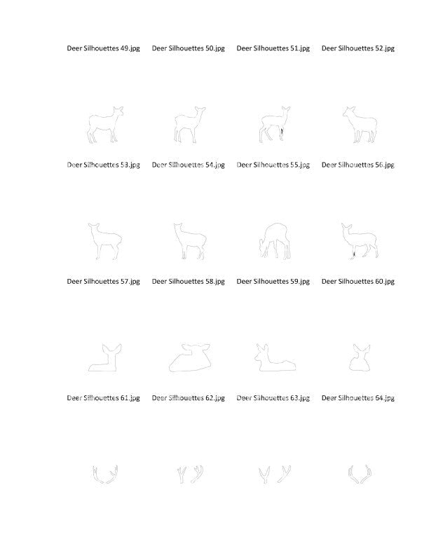Deer Silhouettes -78- Scroll Saw Deer Silhouette Patterns By Jason Henry - Scroll Saw | Scroll Saw Patterns - Bear Woods Supply