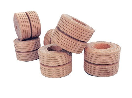 Dual Wooden Model Truck Wheel 2" X 1-1/2" (3/8" hole) - Wood Craft | Toy Wheels - Bear Woods Supply