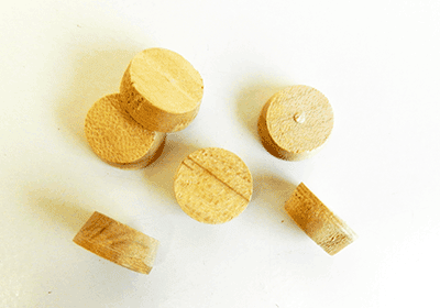 MAPLE - Side Grain Flat Head Wood Plugs with Tapered Sides, (5/8" Diameter by 1/4" Thick) - Per 100 Wood Plugs CLOSEOUT - Wood Parts | Hole Plugs & Buttons - Bear Woods Supply