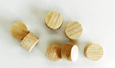 Maple - Side Grain Stair Wood Plugs with Tapered Sides (1/2" Diameter x 5/16" Thick) - Per 5000 Wood Plugs - Wood Parts | Hole Plugs & Buttons - Bear Woods Supply