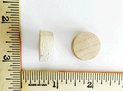Maple - Side Grain Stair Wood Plugs with Tapered Sides (3/4" Diameter, 5/16” Thick) - Per 5000 Wood Plugs - Wood Parts | Hole Plugs & Buttons - Bear Woods Supply