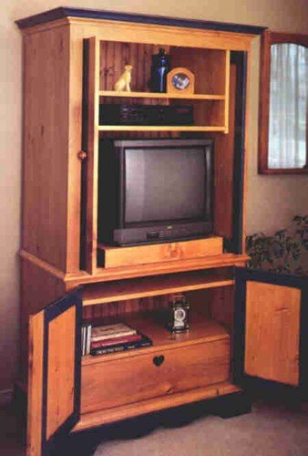 Pine Armoire Entertainment Center Downloadable Plan - Wood Craft | Woodworking Plans - Bear Woods Supply