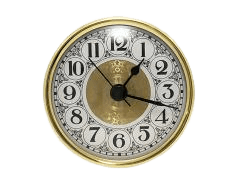 PREMIUM 2-3/4" Fancy White Arabic Clock Insert - Real Brass Bezel - Clock Parts | Clock Inserts - Bear Woods Supply