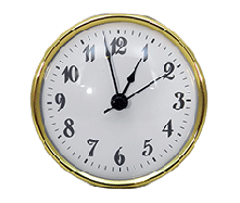 PREMIUM White Arabic Clock Inserts 3-9/16", Real Brass Bezel - Clock Parts | Clock Inserts - Bear Woods Supply