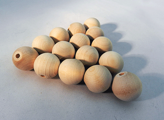 Round Wood Beads 1 inch with 3/16 inch Hole (Per 25) - Wood Craft | Wood Beads - Bear Woods Supply