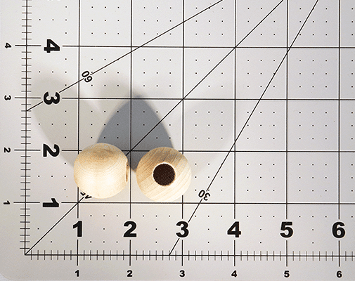 Round Wood Beads 1 inch with 3/8 inch Hole (Per 25) - Wood Craft | Wood Beads - Bear Woods Supply