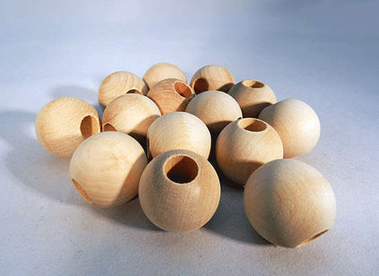 Round Wood Beads 1 inch with 3/8 inch Hole (Per 25) - Wood Craft | Wood Beads - Bear Woods Supply