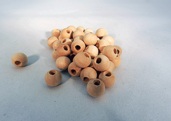 Round Wood Beads 3/8 inch with 5/32 inch Hole (Per 100) - Wood Craft | Wood Beads - Bear Woods Supply