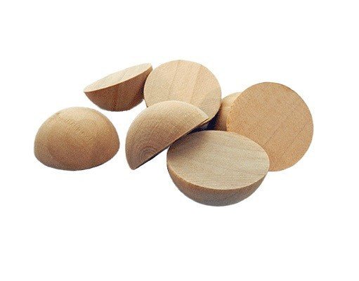 Round Wood Craft Split Balls 1 inch Diameter by 1/2 inch thick (Bags of 25) - Wood Craft | Wood Balls - Bear Woods Supply