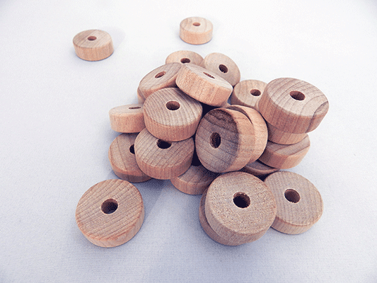 Smooth Toy Wheel 1" X 3/8" (1/4" Hole) (Per 100) - Clock Parts | Clock Dials & Faces - Bear Woods Supply