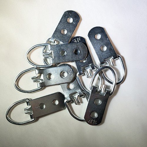Strap Hangers Wide 2 hole - Per 100 Strap Hangers - Hang & Hardware | D-Ring Wire Strap Hangers - Bear Woods Supply