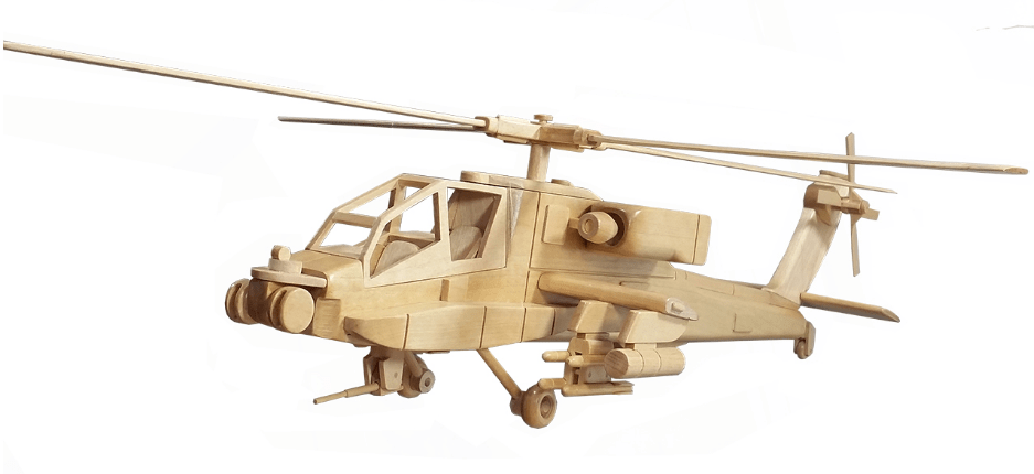 The Apache Attack Helicopter Plan (Approx. 22") (Woodworking Plan) - Wood Craft | Toys & Joys Patterns - Bear Woods Supply