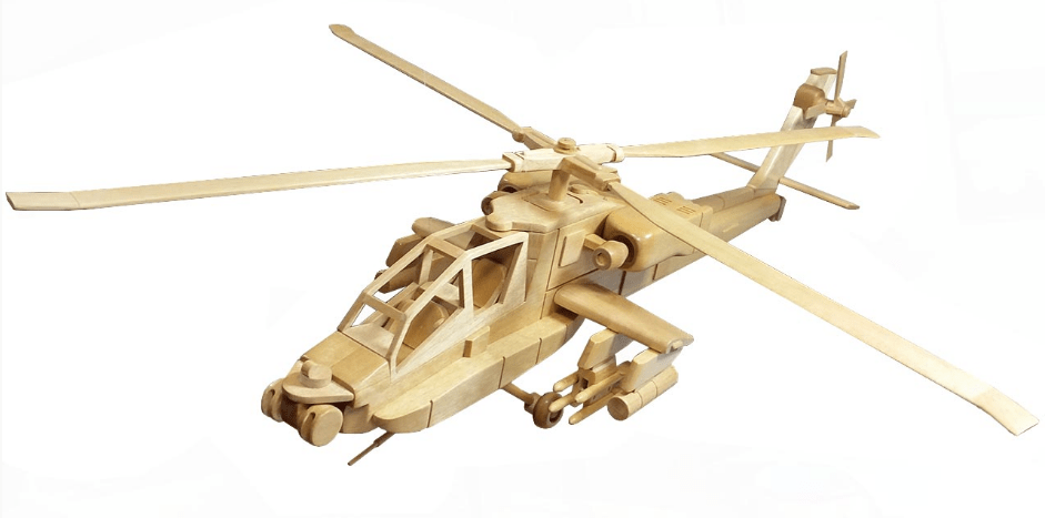 The Apache Attack Helicopter Plan (Approx. 22") (Woodworking Plan) - Wood Craft | Toys & Joys Patterns - Bear Woods Supply