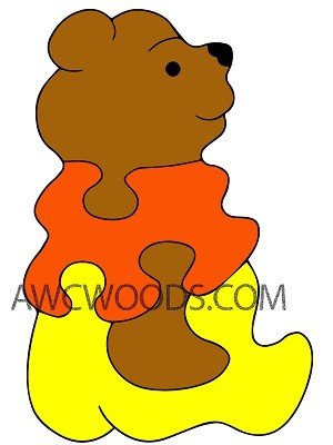 Whinnie' Puzzle Scroll Saw Pattern by Mike Holden - Wood Craft | Toys & Joys Patterns - Bear Woods Supply