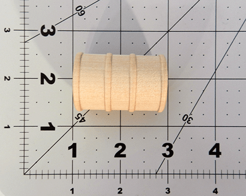 Wood Toy Oil Drum 1-1/8" x 1-5/8" - Wood Parts | Dowel Rods - Bear Woods Supply