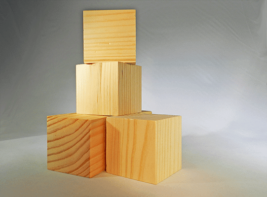 Wooden 2-1/2" Cubes (Each) - Wood Craft | Wood Shapes & Cutouts - Bear Woods Supply