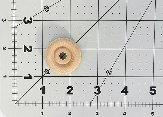 Wooden Toy Wheels 1-1/4" x 7/16" (1/4" Hole) (Per 25) - Wood Craft | Toy Wheels - Bear Woods Supply