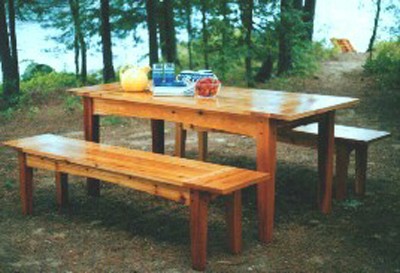 Outdoor Tables  Benches on Outdoor Harvest Table And Benches Plan