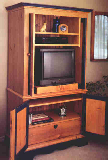 Pine Armoire Entertainment Center Plan Downloadable