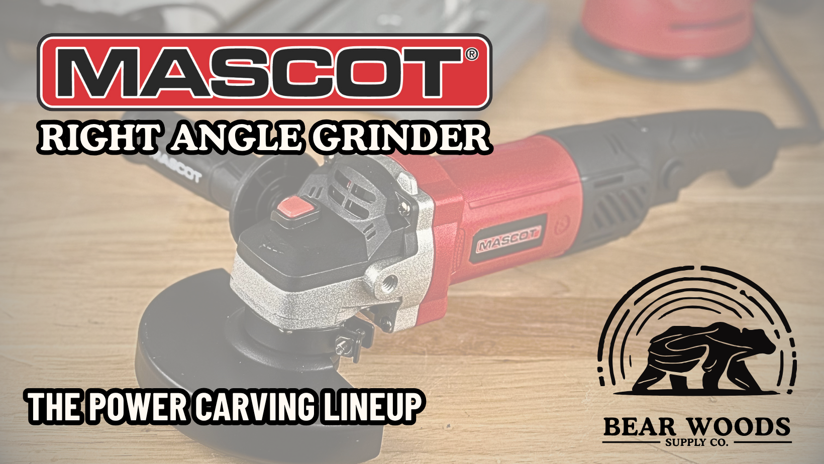 Mascot Right Angle Grinder & 5' Carbide Carving Discs - The Power Carving Lineup!