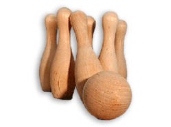 Mini Wooden Bowling Pins & Ball Kits