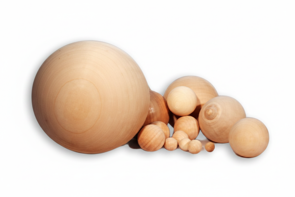 Smooth Wooden Full Round Balls & Split Half-Balls