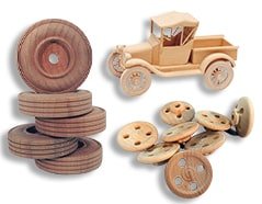 Wooden Wheels, Treaded Wheels, Wooden Train Parts, Axle Pegs & More