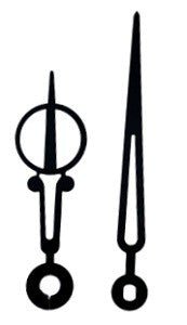 2-3/4" Black Modern Clock Hands - Clock Parts | Pendulums & Bobs - Bear Woods Supply