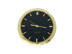 2" Premium Clock Insert With Black Dial - Brass Bezel - Clock Parts | Clock Inserts - Bear Woods Supply