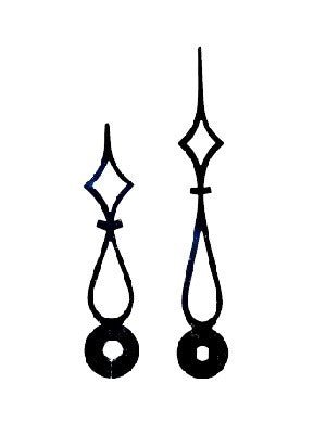3-5/16" Black Arrow Clock Hands - Clock Parts | Pendulums & Bobs - Bear Woods Supply