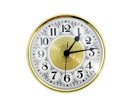 4-1/4" (108 mm) Premium Brass, White Fancy Arabic Fitups - Clock Parts | Clock Inserts - Bear Woods Supply