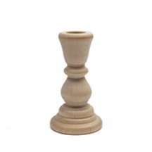 4" Wooden Candlestick - Wood Craft | Wood Candle Holders - Bear Woods Supply