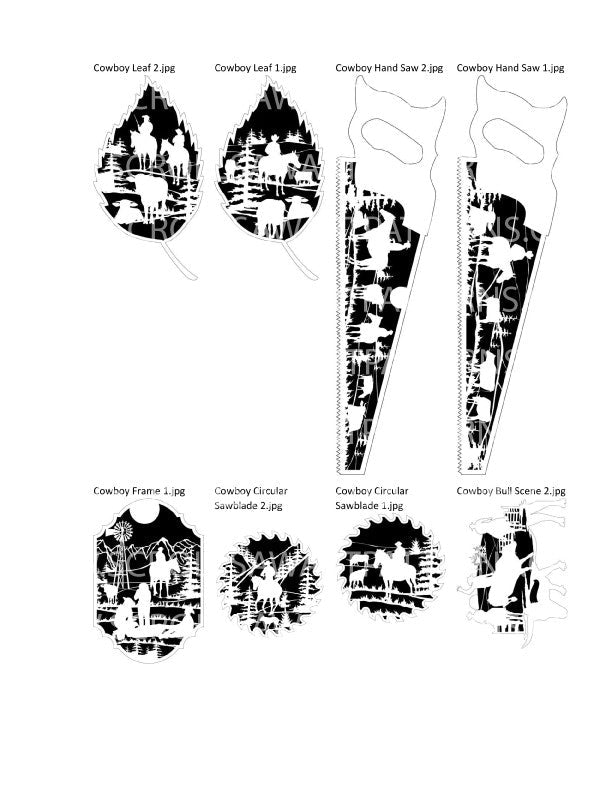 Cowboy Patterns Package -37- Scroll Saw Cowboy Patterns By Jason Henry - Scroll Saw | Scroll Saw Patterns - Bear Woods Supply
