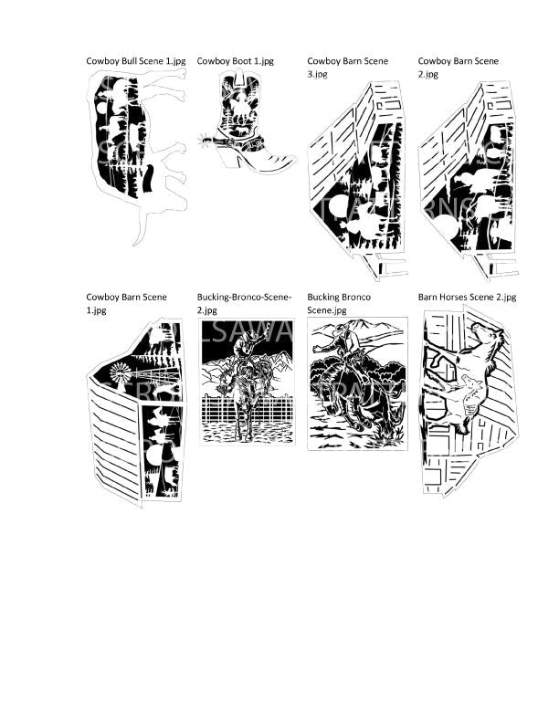 Cowboy Patterns Package -37- Scroll Saw Cowboy Patterns By Jason Henry - Scroll Saw | Scroll Saw Patterns - Bear Woods Supply