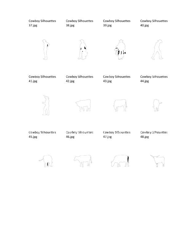 Cowboy Silhouettes Packages -80- Scroll Saw Cowboy Silhouette Patterns By Jason Henry - Scroll Saw | Scroll Saw Patterns - Bear Woods Supply