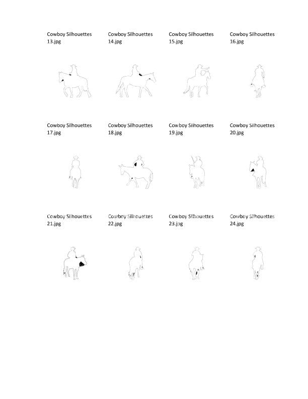 Cowboy Silhouettes Packages -80- Scroll Saw Cowboy Silhouette Patterns By Jason Henry - Scroll Saw | Scroll Saw Patterns - Bear Woods Supply