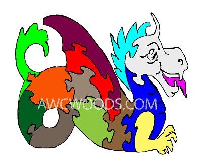 Dragon Scrollsaw Puzzle Pattern by Mike Holden - Wood Craft | Toys & Joys Patterns - Bear Woods Supply